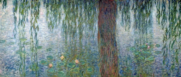 Seerosen: Morgen mit Trauerweiden, Detail des linken Abschnitts, 1915-26